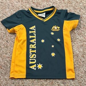 Australia Kids Sports Jersey - Green and Gold, Size 4